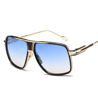 Mode Métal Oversize Hommes Femmes Shades lunettes De Soleil de Luxe UV400