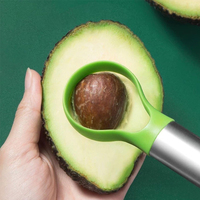 Ustensile de cuisine pour fruits et légumes en acier inoxydable, trancheur et râpe à avocat, qualité alimentaire 3 en 1, dénoyauteur manuel domestique