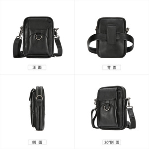 กระเป๋าคาดลำตัวผู้ชาย Dujiang หนังแท้ สีดำ ทนทาน ใช้ได้ทุกวัน - Product Image 5