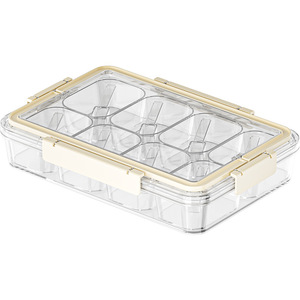 Portable Spice Storage Box <b>Large</b> Capacity Acrylic Airtight Clip-On Lid Household Kitchen Food Grade With Compartments - Product Image 5