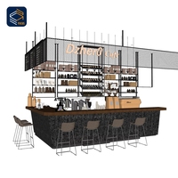 Comptoir de service en bois et verre pour bar à café haut de gamme, vitrine à gâteaux et comptoir de caisse