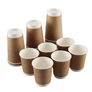 Gobelet à café en papier ondulé à double paroi, écologique, jetable, personnalisé Wn03, pour boissons chaudes - Product Image 1