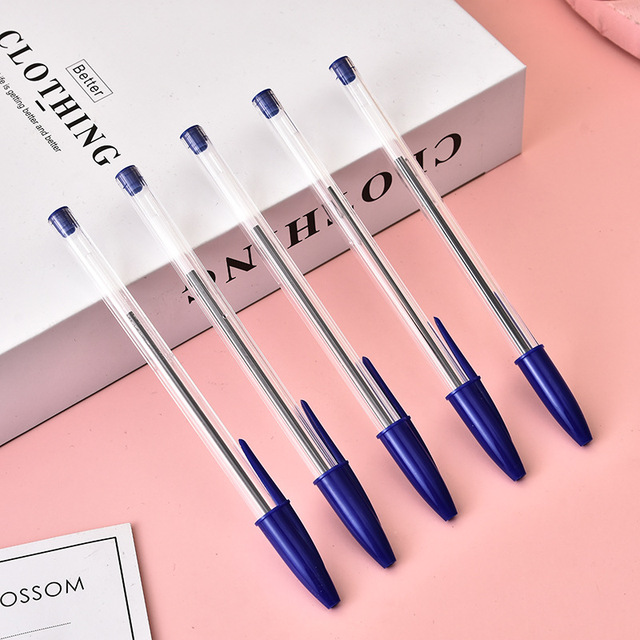 Wholesale Stock Ballpoint Pen Office Stationery1.0 Bullet Plastic Simple Ball Pen for Student & Office