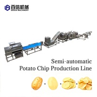 Goedkope prijzen voor een productielijn voor aardappelchips, semi-automatische machine voor verse aardappel-frites