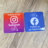 Etiquetas NFC de PVC Impermeables de 3.93" y 13.56MHz para Reseñas de Trustpilot y Tripadvisor, Instagram, Facebook, Snapchat, 10x10cm, ISO14443a