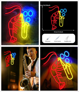 Tôm thực phẩm biển Cửa hàng trang trí nội thất tùy chỉnh <span class=keywords><strong>led</strong></span> neon ánh sáng dấu hiệu cho trong nhà/ngoài trời quảng cáo dễ dàng cài đặt thanh cho đám cưới cắm - Product Image 2