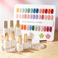 Ensemble de vernis gel pastel 40 couleurs printemps/été, sans HEMA, TPO, fournitures pour ongles personnalisées OEM/ODM, vernis gel UV pour salon, vente en gros