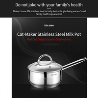 Casserole en acier inoxydable compatible induction et gaz, moderne, multifonctionnelle, passe au lave-vaisselle, écologique, avec couvercle, pour la préparation du lait pour bébé