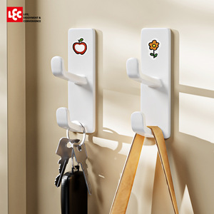 LEC Adhesive <b>Hooks</b> Rectangle <b>Wall</b> Mounted Self Adhesive For Hats Backpacks Keys No Drilling Required - Product Image 2
