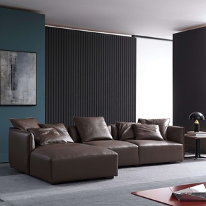 Sofá moderno y ligero de lujo para sala de estar, <span class=keywords><strong>chaise</strong></span> <span class=keywords><strong>longue</strong></span> de tela en forma de L, combinación de sofá francés de cuero europeo, muebles para el hogar - Product Image 2