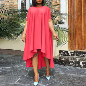 Noir Sexy <span class=keywords><strong>Mature</strong></span> Lady Plus Size Robe longue t-shirts Fat Women Dress - Product Image 2