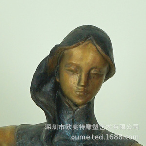 Sculpture d'art européenne et américaine, figurine en aluminium coulé, décoration artistique moderne pour la maison, sculpture pour entrée ou présentation sur bureau - Product Image 3