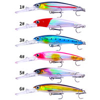 Leurre de pêche artificiel pour la pêche en eau profonde, 17 cm, 30,8 g, appât dur artificiel avec # 2 leurres de pêche à la traîne à hameçons triples pour eau salée, pour brochet et bar