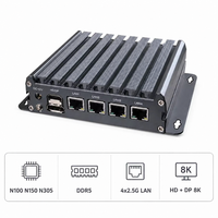 Dispositivo de Red, Mini PC Sin Ventilador con 4 Puertos LAN de 2.5G, 12.ª Generación N100 N150 N305, 1*DDR5, Router X86, Firewall, PC Industrial OEM
