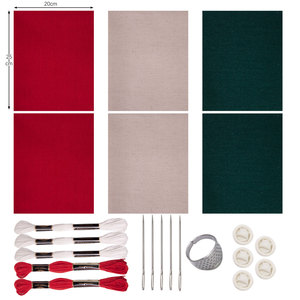 Venta al por mayor Sashiko Mending & <span class=keywords><strong>Patchwork</strong></span> 6 Uds hilo de tela de Navidad y <span class=keywords><strong>Kit</strong></span> de herramientas para artesanía costura principiantes DIY - Product Image 2