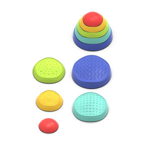 Juego de 5 Piedras de Paso Cilíndricas de Plástico Ecológico y Colorido para Niños de 5 a 7 Años, Circuito de Obstáculos Interior/Exterior que Mejora el Equilibrio - Product Image 3