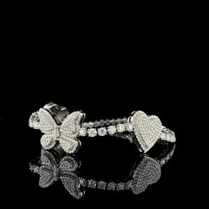 Pulsera de Moissanita Mariposa de 3mm que Pasa la Prueba del Diamante, Plata 925, Lujo, Unisex, Estilo Hip Hop - Product Image 6