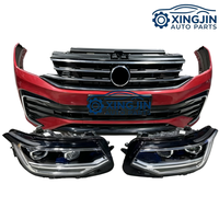 Para Volkswagen Tiguan LTiguan R-Line: Kit completo de parachoques con ventilador de radiador, parrilla, faros delanteros, labio frontal y componentes de carrocería.