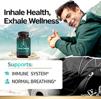 OEM ODM, capsules détox pour le nettoyage des poumons, vitamine C, feuille de molène, respiration normale pour adultes, capsules saines pour les poumons