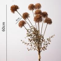 Boules d'allium artificielles à 3 tiges, couleur soleil d'automne, pour la décoration florale de table de mariage et de la maison