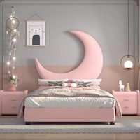 Muebles de dormitorio tapizados para niños, cama moderna de madera de lujo, conjunto de habitación