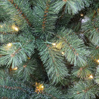 Sapin de Noël artificiel autoportant de 2,3 m, pré-éclairé avec lumières incandescentes claires, aiguilles de sapin bleues pleines et denses, pour la maison et les fêtes en intérieur