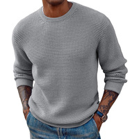 Pull à col rond pour homme en fibre acrylique de couleur unie, à manches longues, avec une grande élasticité, pull à col rond pour homme OEM