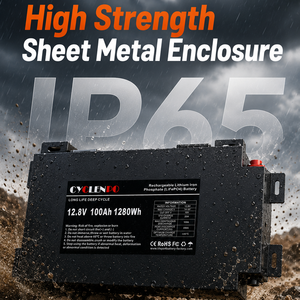 <span class=keywords><strong>Batterie</strong></span> LiFePO4 12V 100Ah ultra-mince, profil fin de 2,36 pouces, boîtier métallique <span class=keywords><strong>pour</strong></span> véhicule tout-terrain, système solaire - Product Image 5