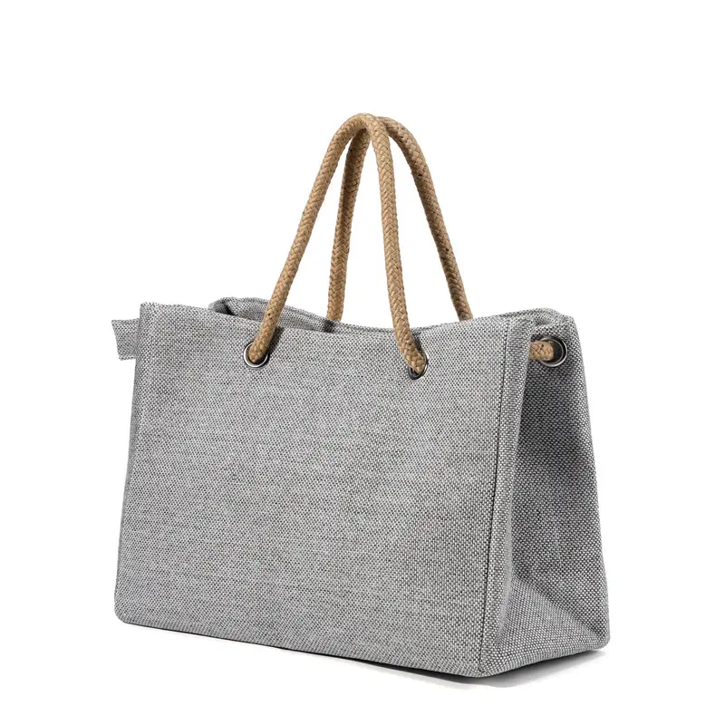 Customized Summer Blank Eco Extra Large Canvas Beach Tote Bags Women Handbags Ladies Shoulder Bags