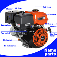 Moteur à essence simple durable 4,2 kW TJ170F à réduction 1/2 vitesse, démarrage électrique, 7 CV, 208 cm³ pour tarières agricoles et élévateurs à grains