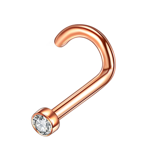 Getta Piercings d'implants nasaux en titane plaqué or 14 carats 18G 20G Anneau nasal à vis Naril Nariz Boucles d'oreilles pour femmes Corps ASTM Ball - Product Image 3