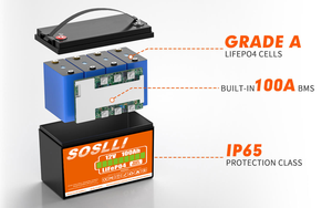 OEM LiFePO4 pin 12V pin lithium 12V 7Ah 8AH 12Ah 20Ah 50Ah 100Ah 200AH Lithium sắt Phosphate pin 12V pin năng lượng mặt trời - Product Image 4