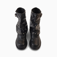 Bottes mi-mollet souples pour femmes, à enfiler, avec semelle extérieure en TPU et talons épais à boucle, personnalisables avec logo, faible MOQ, vente en gros, pour l'hiver – Fabrication OEM/ODM