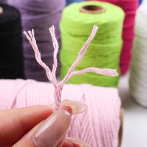 Cordon en macramé torsadé simple coloré de 3 mm, corde en coton durable personnalisée pour les cadeaux de Noël, la décoration de la maison et autres décorations - Product Image 5