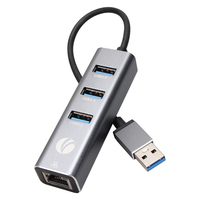 Hub USB 3.0 VCOM en Stock, Transferencia de Datos de 5 Gbps, 4 Puertos USB Tipo A a Adaptador Ethernet RJ45 de 1000 Mbps