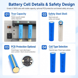 UN38.3 MSDS 18650 2600mAh 3.7V PCB 및 터미널 헤드 포함 OEM 원통형 충전식 배터리 팩 (전동 공구용) - Product Image 3
