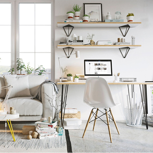 शेल्फ ब्रैकेट हैवी ड्यूटी मजबूत समर्थन ठोस तार कच्चा लोहा स्टील धातु अलमारियों के लिए Diy सजावटी अस्थायी दीवार शेल्फ कोष्ठक - Product Image 6