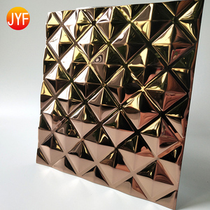 Hoja de acero inoxidable estampada para decoración de pared de Hotel, oro rosa 3D, superventas, productos de China - Product Image 1