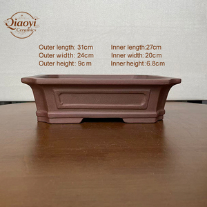 <span class=keywords><strong>Pot</strong></span> à bonsaï <span class=keywords><strong>en</strong></span> argile violette non émaillée, grand rectangle, <span class=keywords><strong>pot</strong></span> à fleurs de jardin, texture fine, sculpté à la main, Qiaoyi 1-2L, classique, décoratif pour l'extérieur - Product Image 2