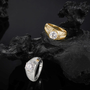 Classic Wide Band <b>Men</b> 925 Sterling Silver Moissanite <b>Ring</b> Luxury Business Wedding Engagement Fine Jewelry <b>For</b> Gentlemen - Product Image 3