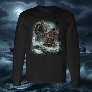 Camiseta de manga larga Monster Tabby Cat Ambush Battle Ship - Product Image 3