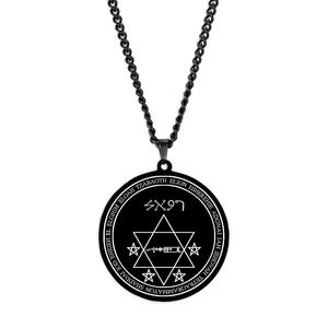 Collier pendentif en acier inoxydable avec Pentacle de l'archange Raphaël, Révélation de Salomon, Amulette de protection de la santé, Symbole de la puissance divine - Product Image 4