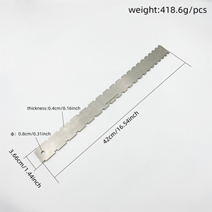 Regla de curvatura para diapasón de guitarra de acero inoxidable con borde de cuchilla, 4 mm, cóncavo-convexo, con muescas, herramienta de nivelación para reparación de guitarra - Product Image 2
