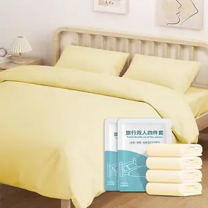 Wholesale Non Woven Candy Color Sheets Supplier Disposable Queen Sheet Bedding Sets For Hotel