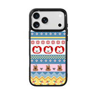 Coque de téléphone AG Feeling Black Edge avec motif tricoté doré pour iPhone 17, 17 Pro Max, 16 Pro, 15, 15 Pro Max – Coque magnétique