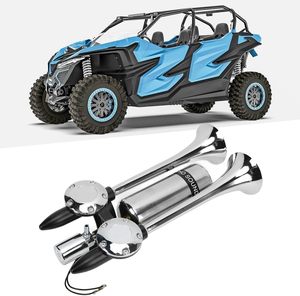 Bocina de aire de doble trompeta de 300DB para coches, barcos, altavoz de acero inoxidable, chapado en aleación de Zinc, bocina de Gas súper eléctrica de 12V/24V CC - Product Image 3