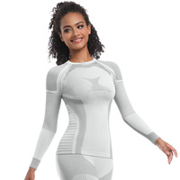 Nouveau style bon pour les femmes haut de compression en tricot sans couture-vêtements de ski et d'entraînement à manches longues pour le yoga, la gym et la course