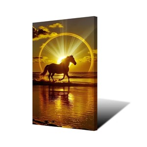 Изготовленная на заказ картина «Лошади бегут по реке» — цифровая печать на холсте высокого разрешения для современного домашнего декора - Product Image 2