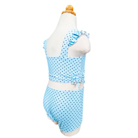 Maillot de bain deux pièces pour bébés filles, style halter, imprimé pois, avec shorty à volants, écologique, marque privée, vente en gros