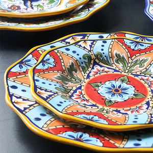 Plato de cerámica pintado a mano de estilo bohemio, vajilla decorativa de flores delicadas para bistec occidental, ensalada, postre, pastel, <span class=keywords><strong>Sushi</strong></span> - Product Image 4